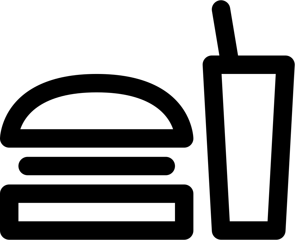 Fast Food Comments - Icon Food Png Black And White (981x798), Png Download