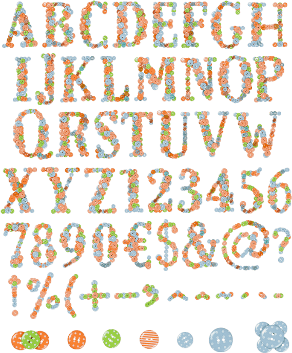 Buttons Color Font - Font (595x714), Png Download