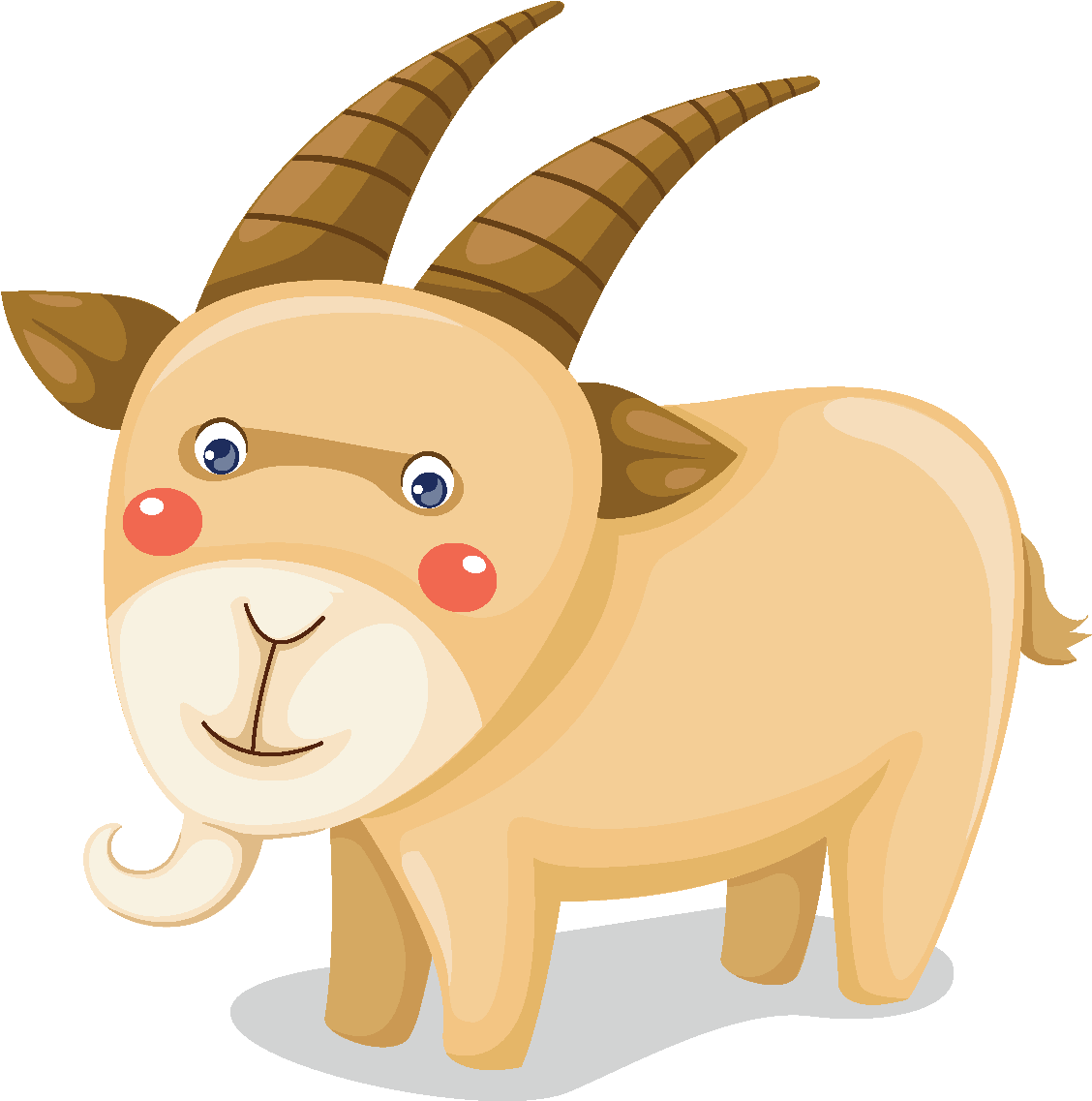 Cartoon Cute Goat Element - Farm Animal Free Clipart (1772x1378), Png Download
