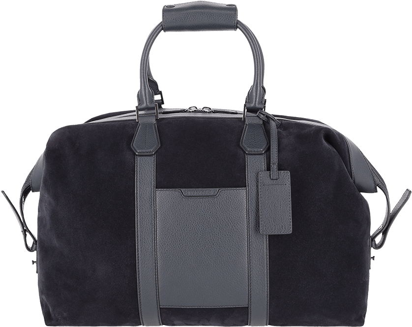 Suede With Calfskin Leather Details Weekend Bag - Top Handle Bag (960x1440), Png Download