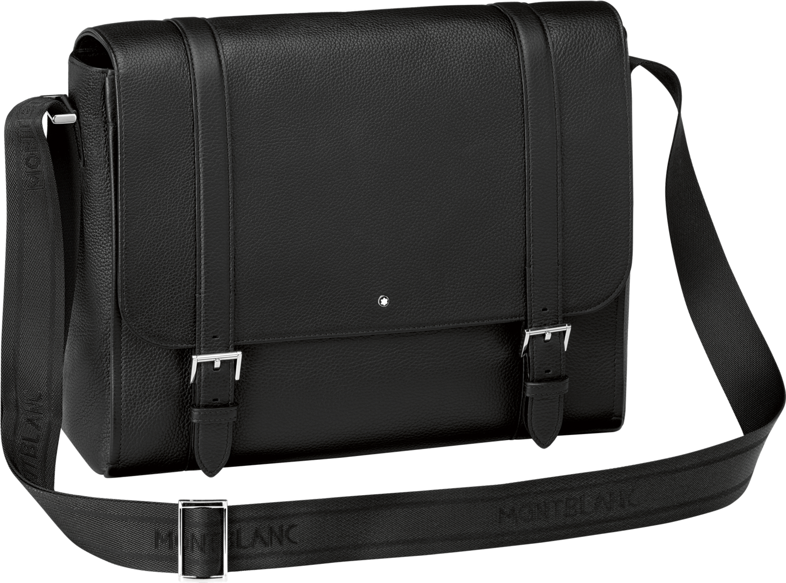 Messenger Backpack Hybrid - Montblanc Meisterstück Soft Grain Black Messenger Bag (1600x1600), Png Download
