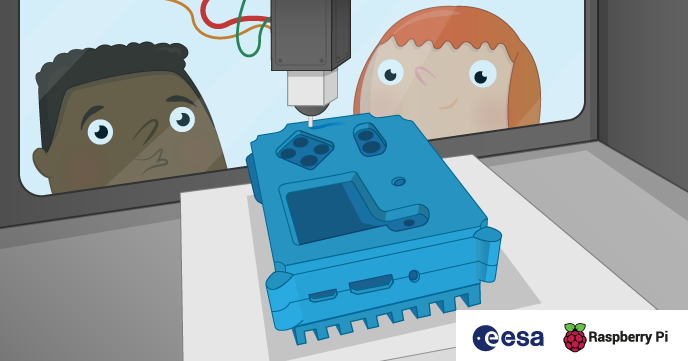3d-printed Astro Pi Flight Case - 3d Printing (688x361), Png Download