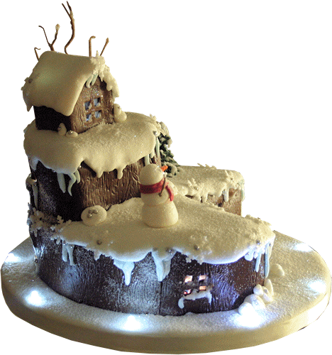 Christmas House Cake Nottinahm - Cake (468x500), Png Download