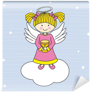 Angel On A Cloud Wall Mural • Pixers® • We Live To - First Communion (400x400), Png Download