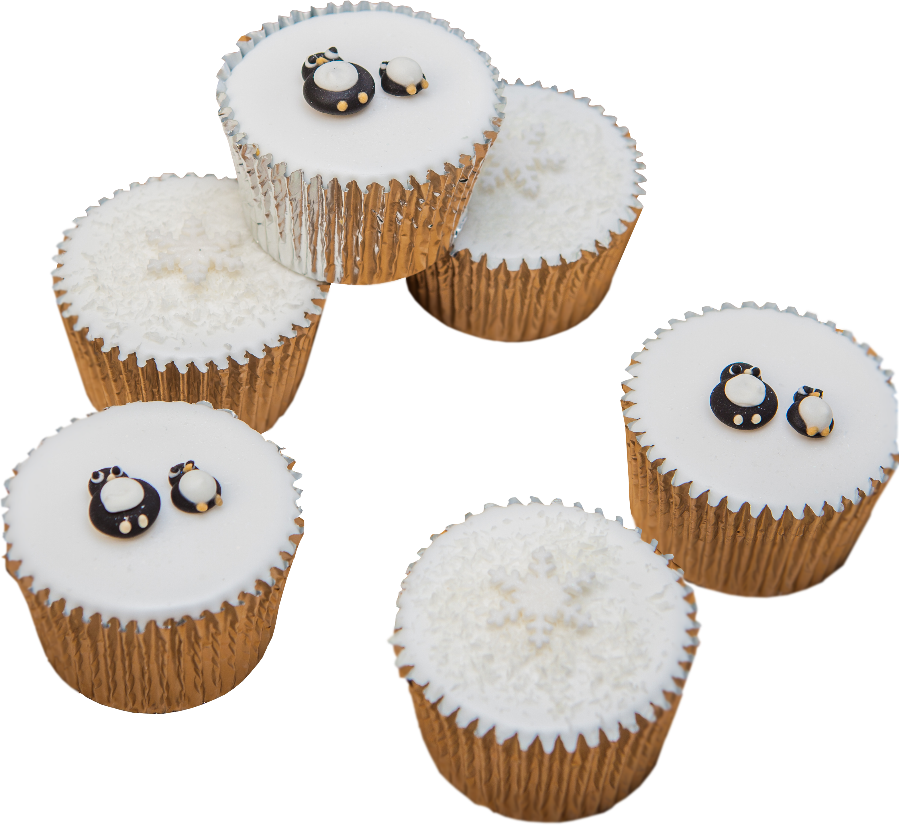 20 Penguin Fairy Cakes - Fiona Cairns Christmas Cakes (3137x3137), Png Download