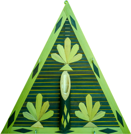 Triangular Background Bamboo Wall Flower Vase And Key - Vase (1000x1000), Png Download