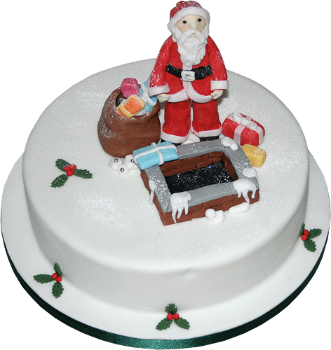 Christmas Santa Seasonal Cake - Fruit Cake (472x500), Png Download