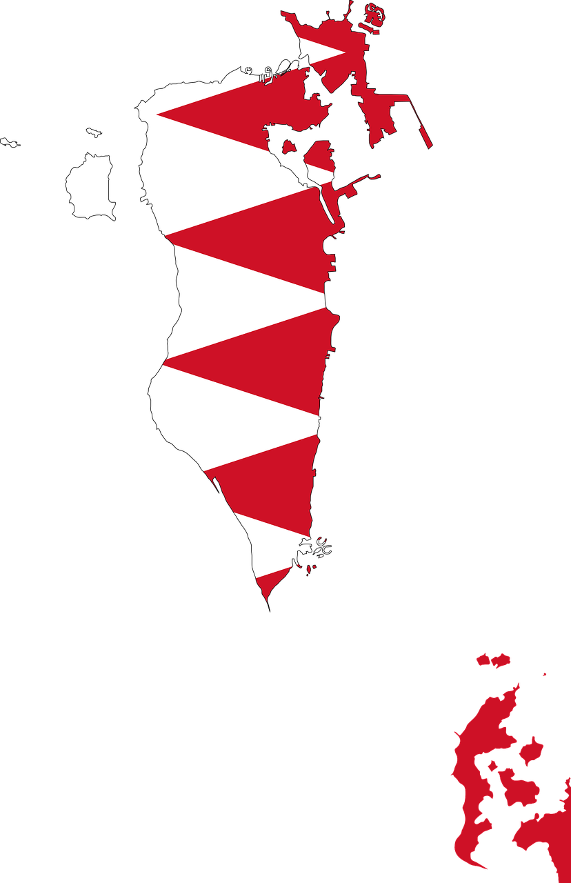 Bahrain Map And Flag (828x1280), Png Download
