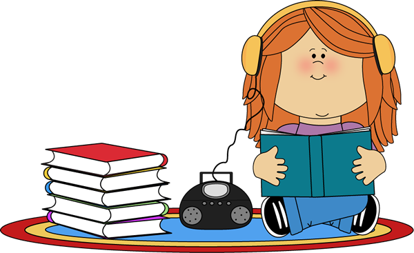 Girl Listening To Book On Cd Player Clip Art - Listening Center Clipart (600x367), Png Download