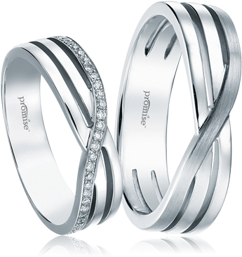 Dual Wedding Rings Ceremony - Wedding Rings Pair White Gold (349x395), Png Download