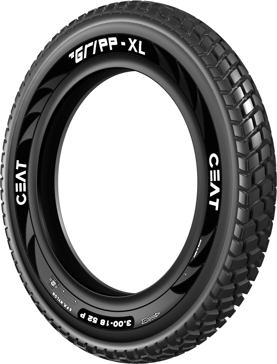 Ceat Gripp Xl 300 18 Requires Tube P Rear Two-wheeler - Tire (1984x1984), Png Download