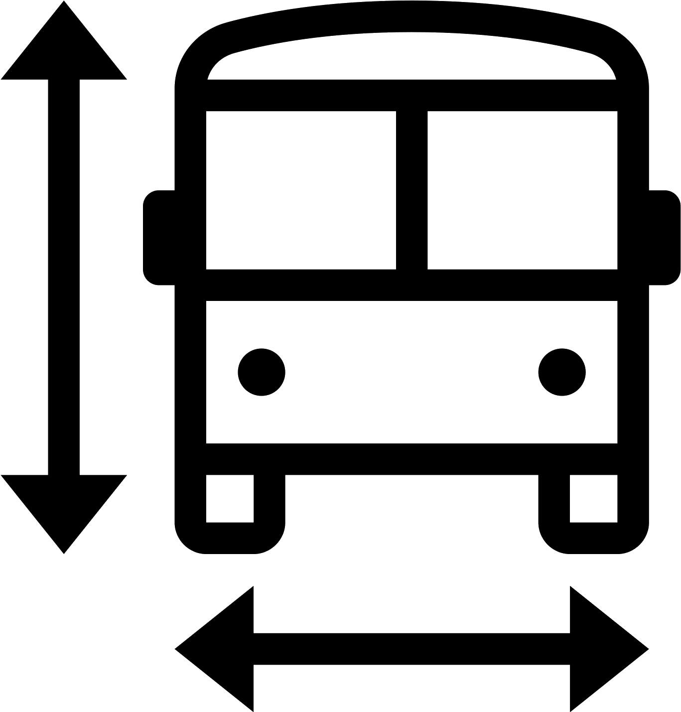 Bus Size Icon - Gravitational Force And Tension Force (1600x1600), Png Download