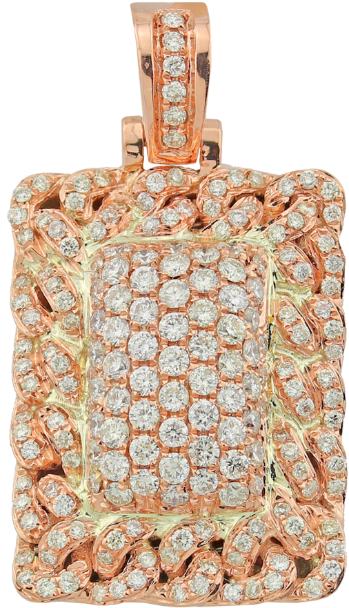 3d Pillow Pendant Cuban Link Style (1000x1000), Png Download