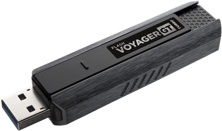Fvgt Turbo Hero A Open - Corsair Flash Voyager Gt Turbo 32 Gb Flash Drive - (500x300), Png Download