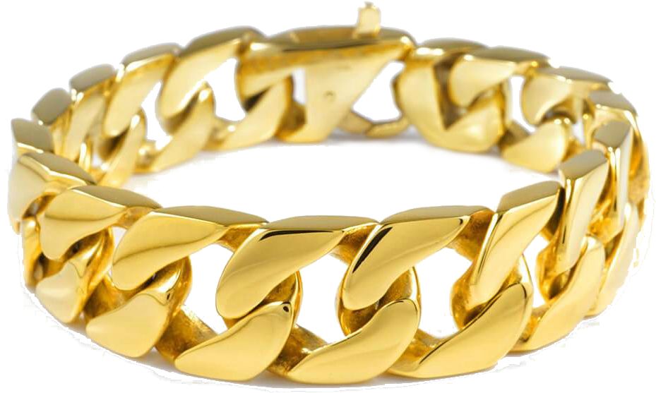 Gold Cuban Chain Bracelet Cuban Link Bracelet Full Size Png Download Seekpng