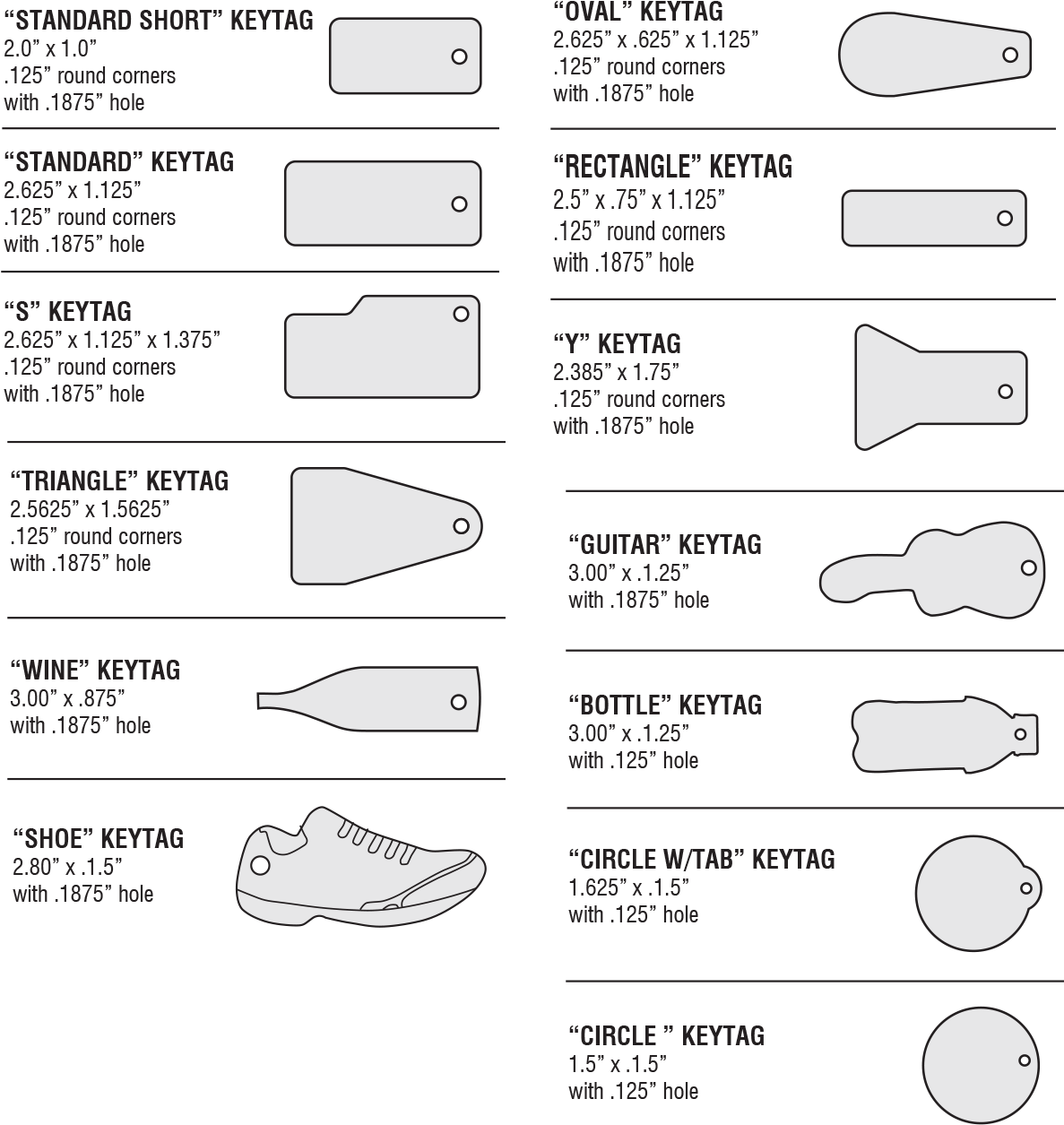 Key Tags - Key Tag Shapes (1272x1408), Png Download