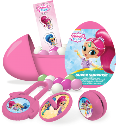 Shimmer & Shine Super Surprise Plastic Egg With Candy, - Shimmer And Shine Surprise Eggs (450x485), Png Download