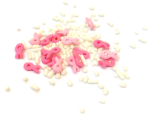 Sprinkle King White Jimmies & Pink Ribbon Candy Sprinkles - Candy Sprinkle Png (500x500), Png Download