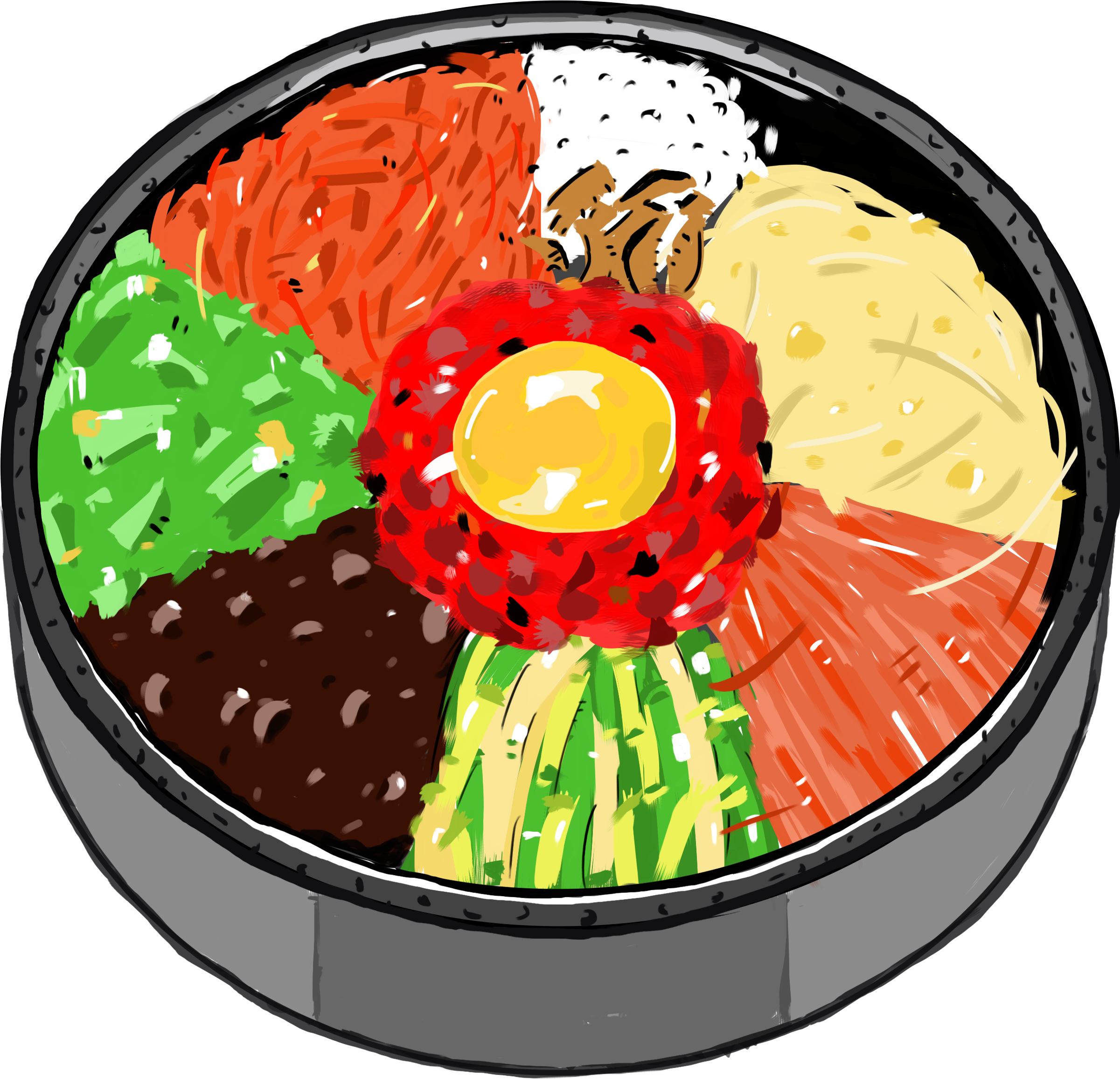 Bibimbap Korean Cuisine Food Fish Clip Art - Korean Food Png (2400x2400), Png Download