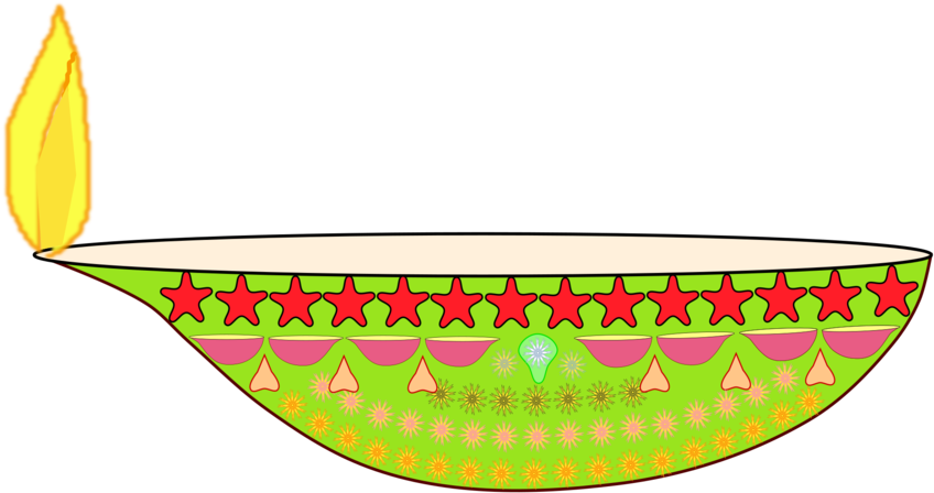 Happy Diwali Electric Light Diya - Diwali Festival Of Lights Clipart (1061x750), Png Download