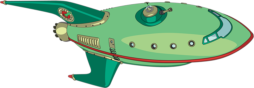 Spaceship - Futurama Spaceship Png (883x308), Png Download