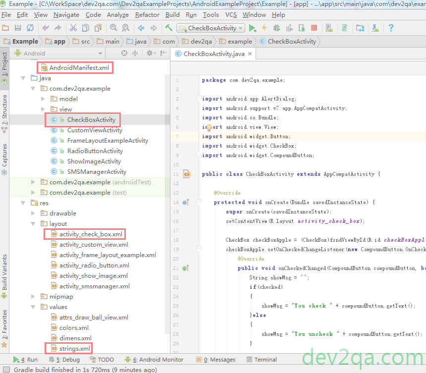 Android Checkbox Example Project Files Structure - Injury (860x753), Png Download