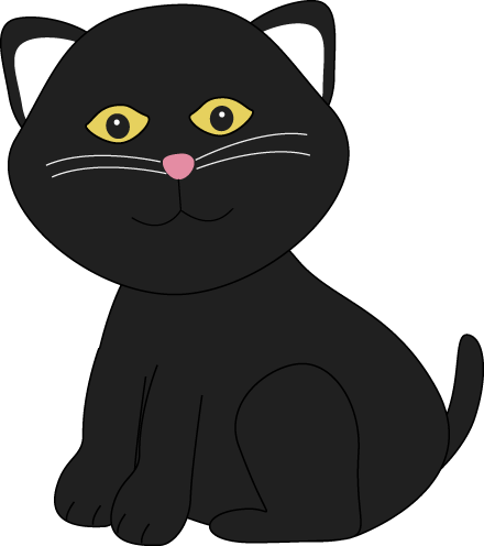Black Cat Clipart - Black Cat Clipart Free (440x496), Png Download