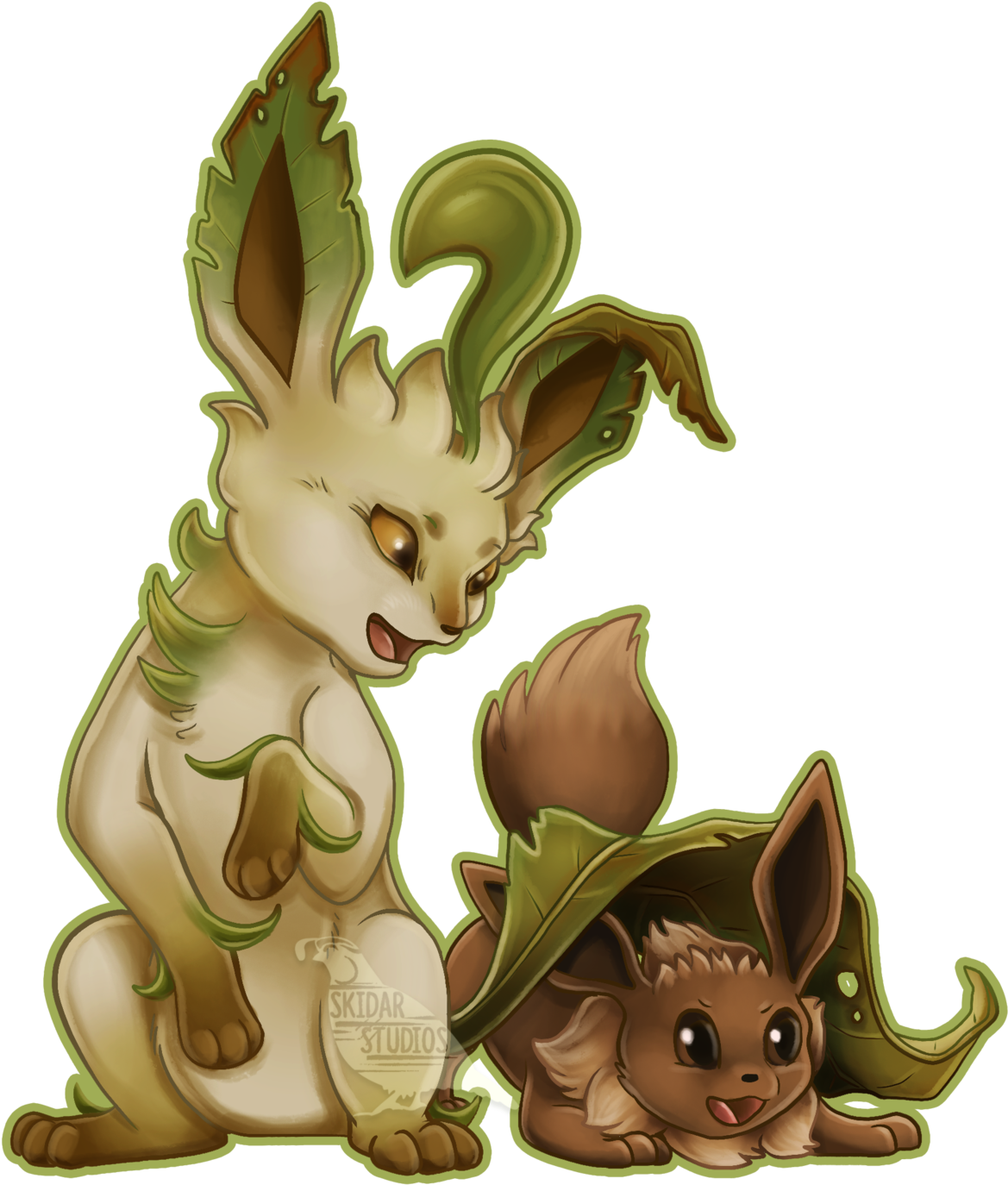 Eevee & Leafeon - Leafeon (1280x1559), Png Download