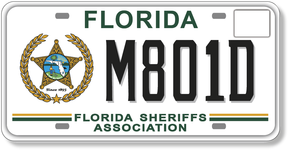Florida Sheriffs Association Specialty Plate - Crest (998x521), Png Download