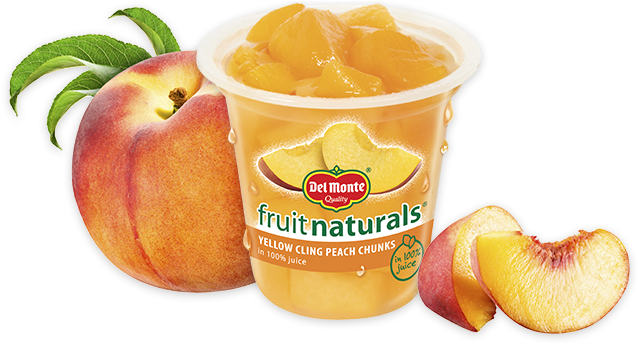 Fruit Naturals® Yellow Cling Peach Chunks - Sundia True Fruit Peach, Perfect - 7 Oz (1050x343), Png Download