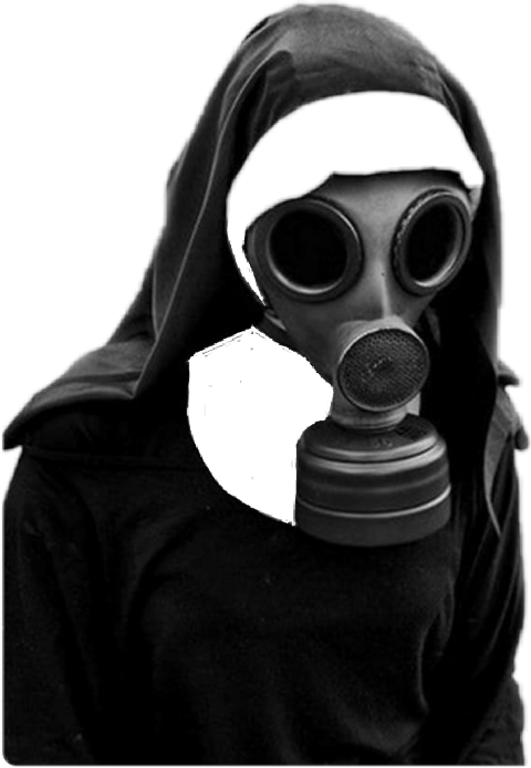 Nun With Gas Mask (480x694), Png Download
