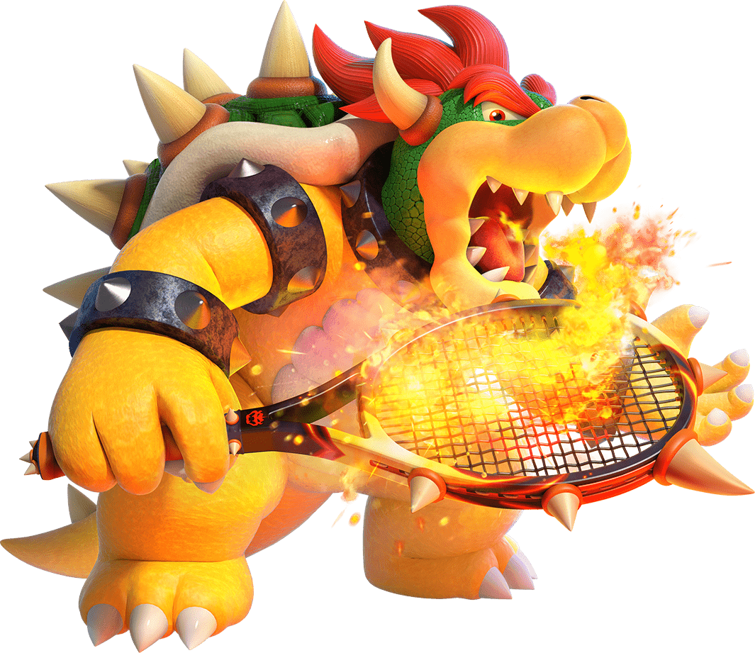 Characters & Courts - Mario Tennis Aces Bowser (1065x921), Png Download