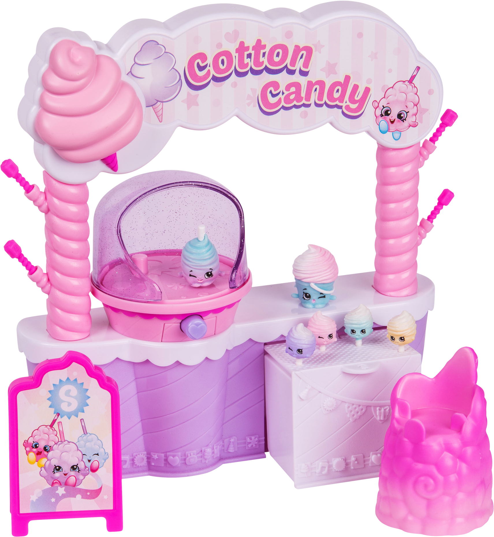 Shopkins S7 Playset ,cotton Candy, , Large - Shopkins Cotton Candy Stand (1800x1928), Png Download