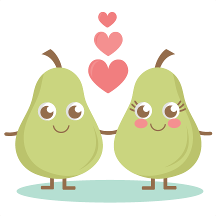 Pair Of Pears Clip Art Library Pencil - Cute Pear Clipart (432x432), Png Download
