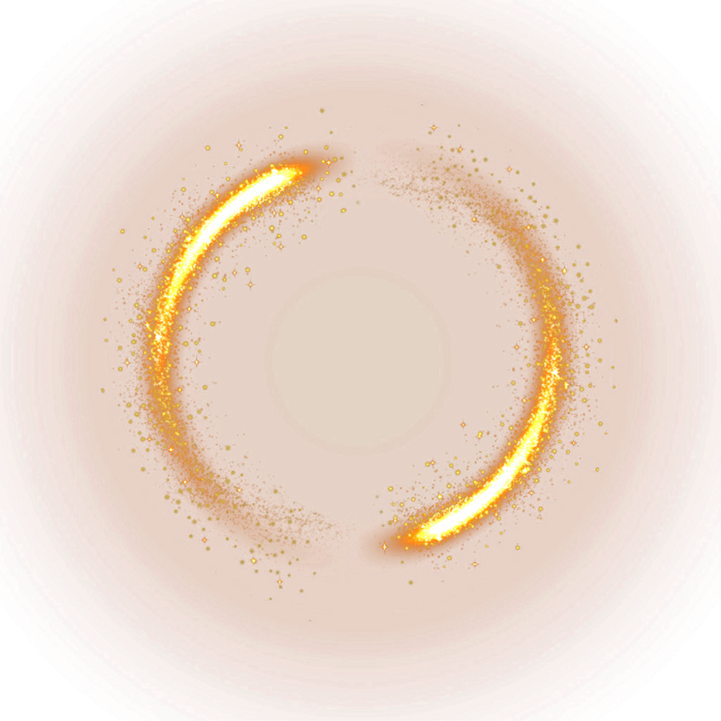 Gold Circle Background Sparkles Stars Yellow Ftesticker - Beam Light Circle Png (1024x1024), Png Download