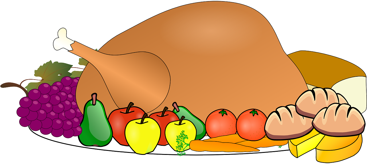 Turkey Food Thanksgiving Dinner Feast Cele - Feast Clipart (680x340), Png Download