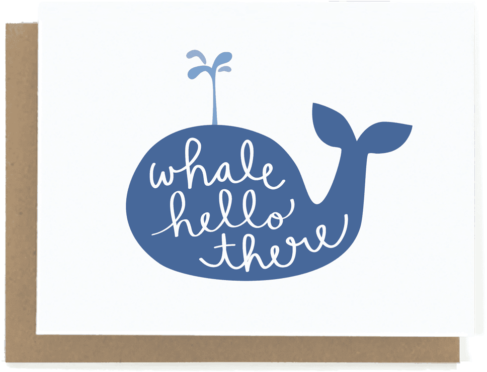 Whale Hello There Greeting Card - Greeting Card (1200x960), Png Download