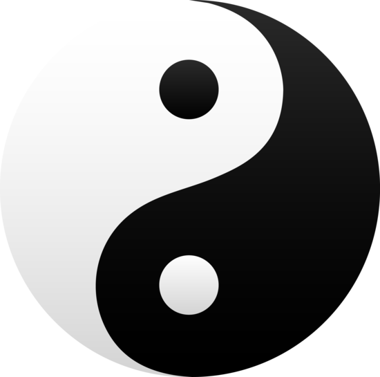 Black And White Yin Yang Symbol - Yin Yang Symbol (550x545), Png Download