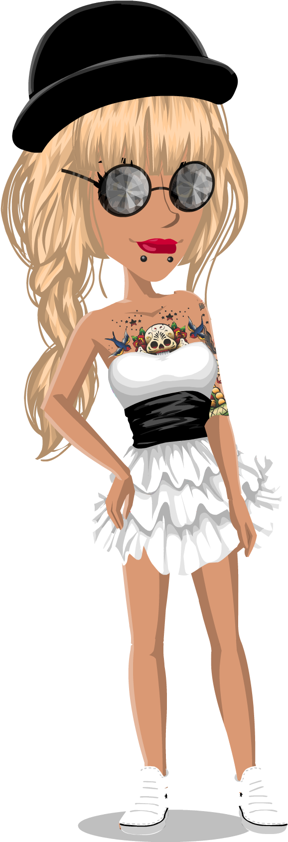 Msp-blondehair - Illustration (597x1695), Png Download