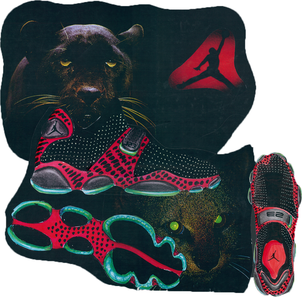 The Original Presentation Board Featuring The Air Jordan - Air Jordan 13 Tinker (1045x1027), Png Download