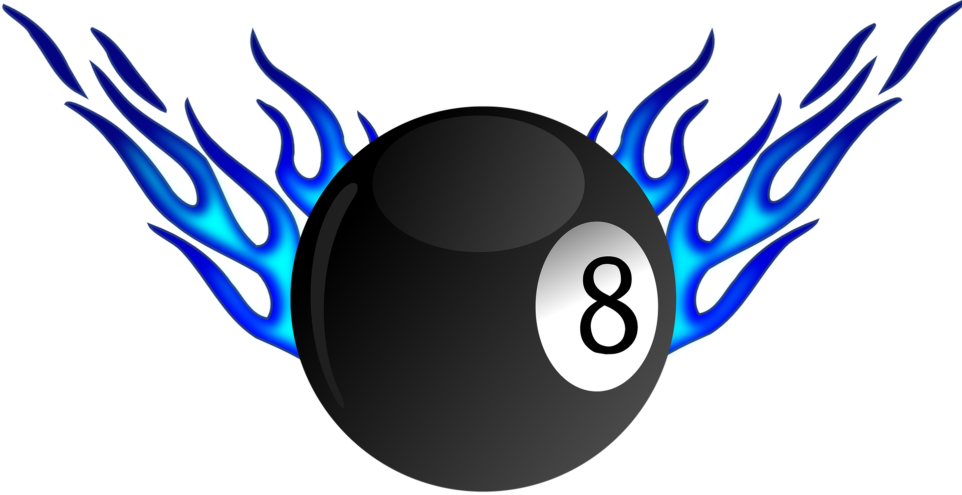8 Ball Pool Clipart Fire - Dibujar Un Corazon Con Alas (1920x989), Png Download