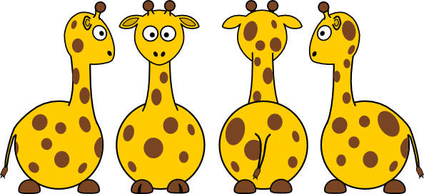 How To Set Use Cartoon Giraffe Svg Vector (594x272), Png Download