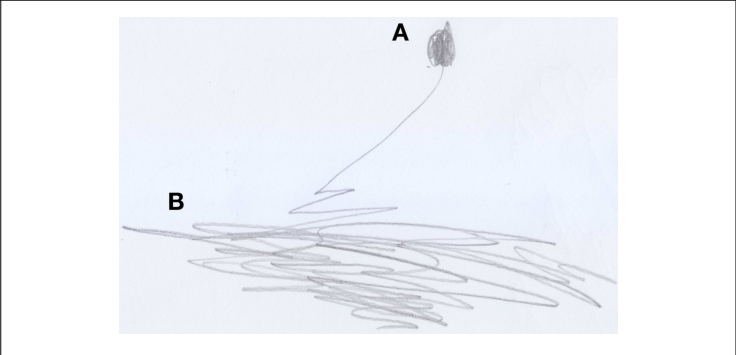 Anna's Drawing Of Enzo Hitting Another Child, A " - Sketch (736x355), Png Download