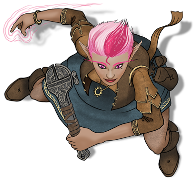 Gnome Drawing Beast - Female Gnome Token (400x400), Png Download