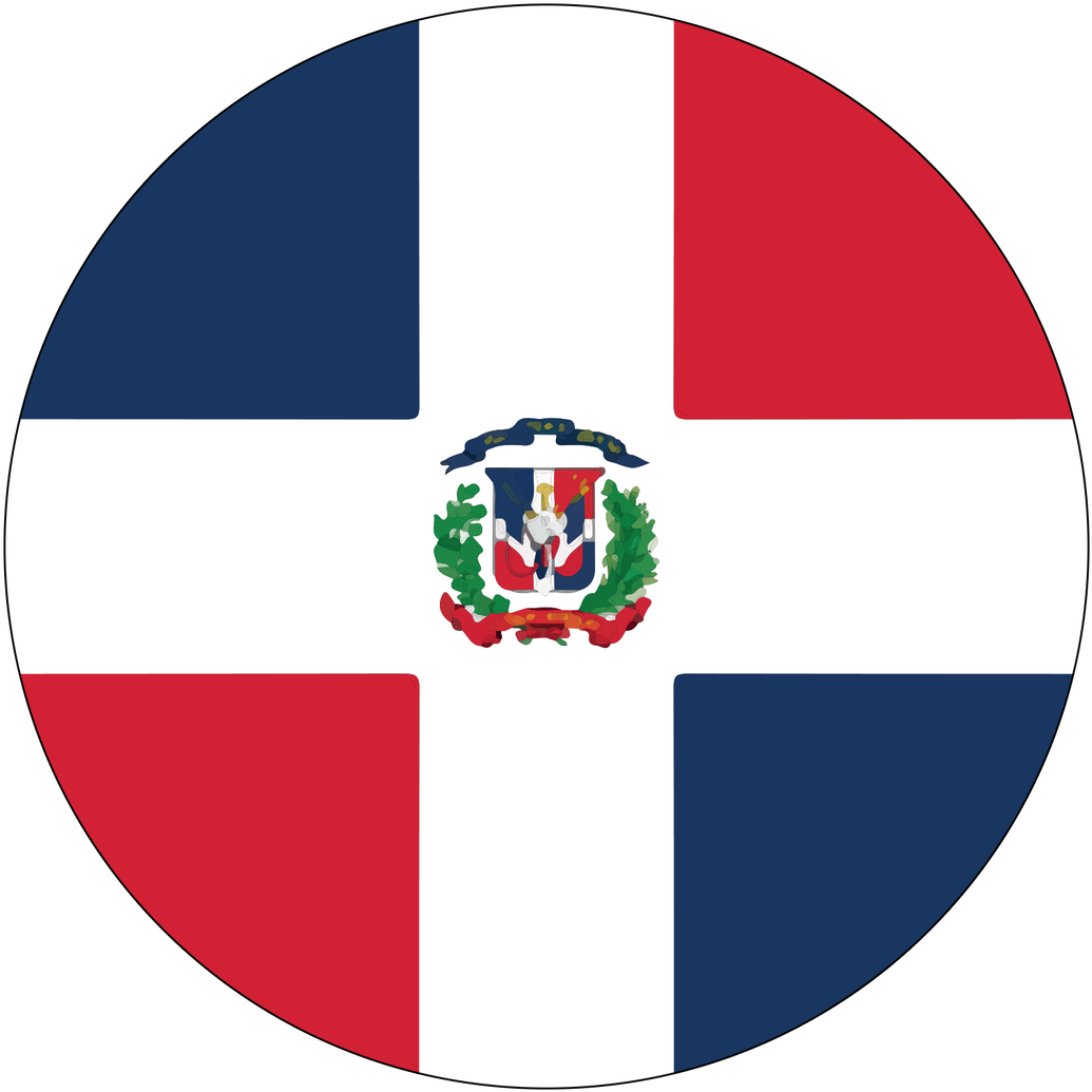 Dominican Republic Flag Knob Sticker - Dominican Republic Round Ornament (1280x1280), Png Download