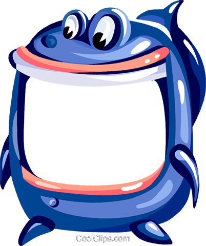 Cool Clipart Picture Frame - Cartoon Shark (402x480), Png Download