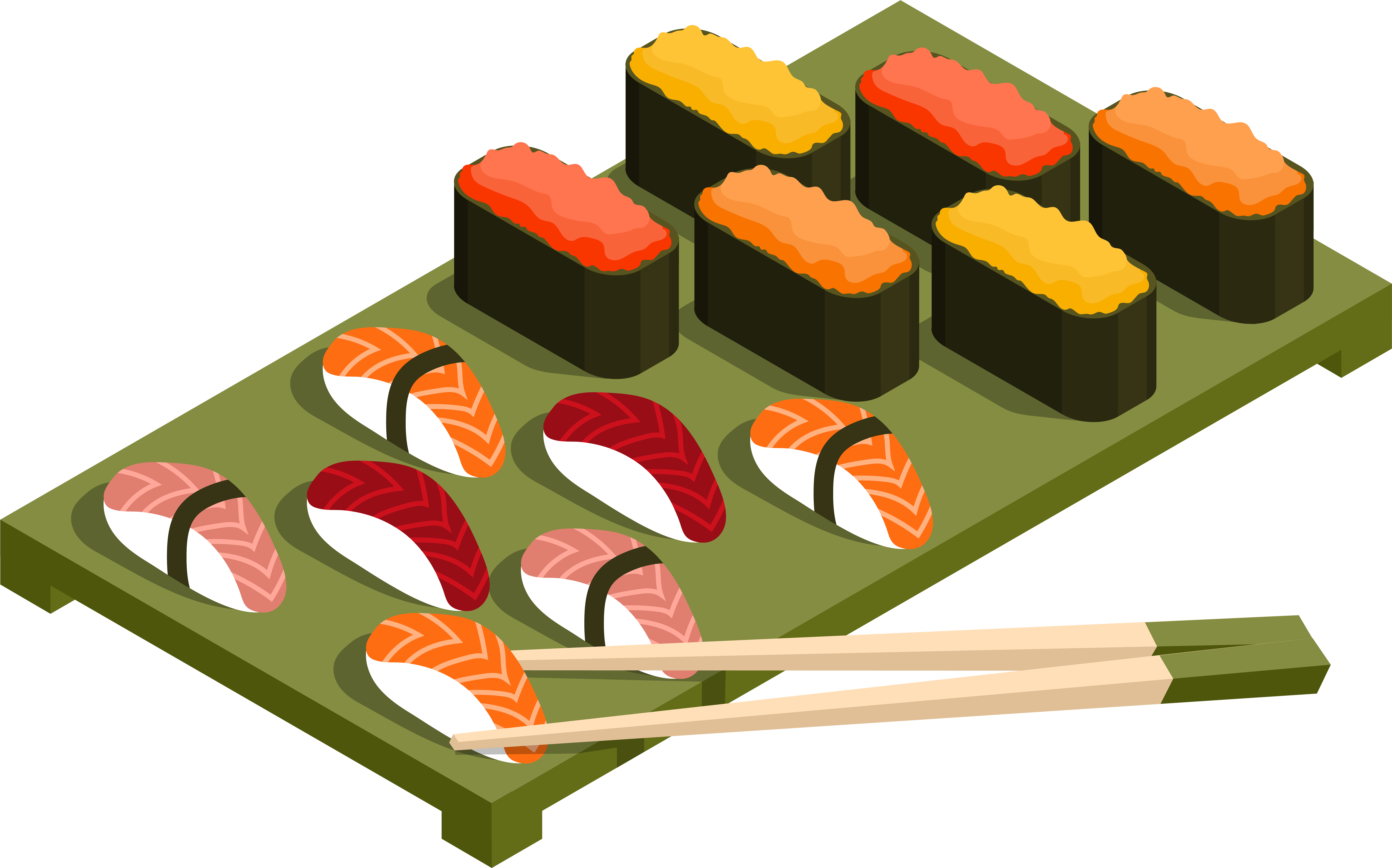 Clip Art Black And White Library Food Menu Clipart - Transparent Background Sushi Clipart (8000x4991), Png Download