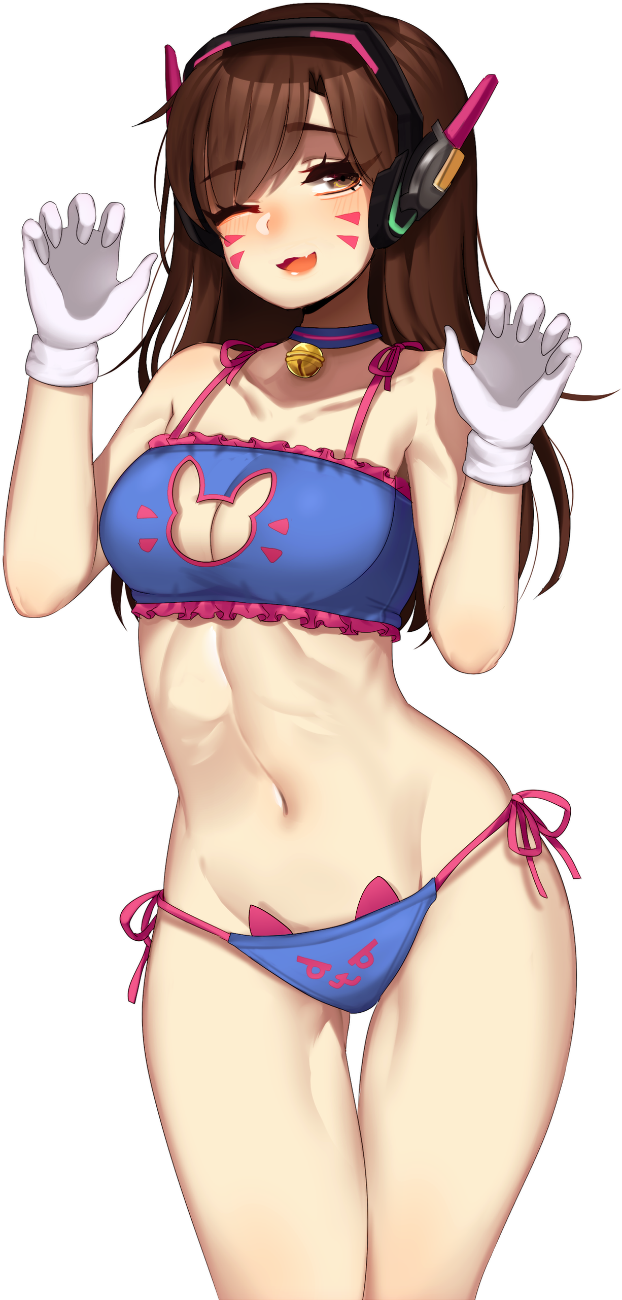 Va Bunny Keyhole Lingerie Bra Set - D Va In Lingerie (1950x2720), Png Download