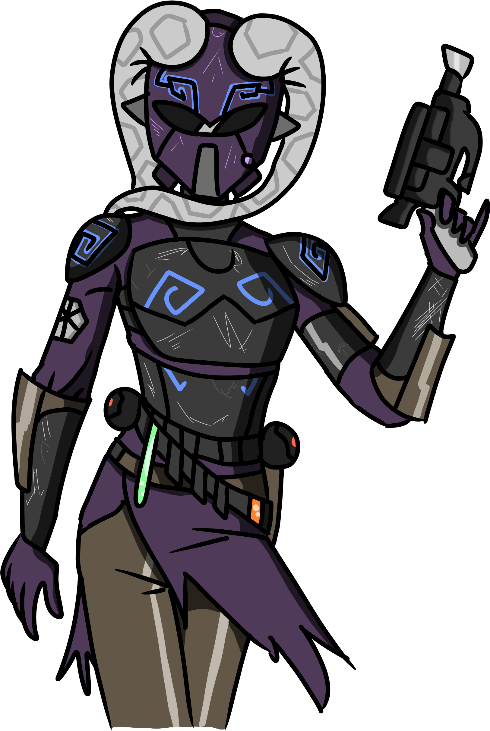 Two-tailed Witch 692 Kb - Character (2304x2990), Png Download