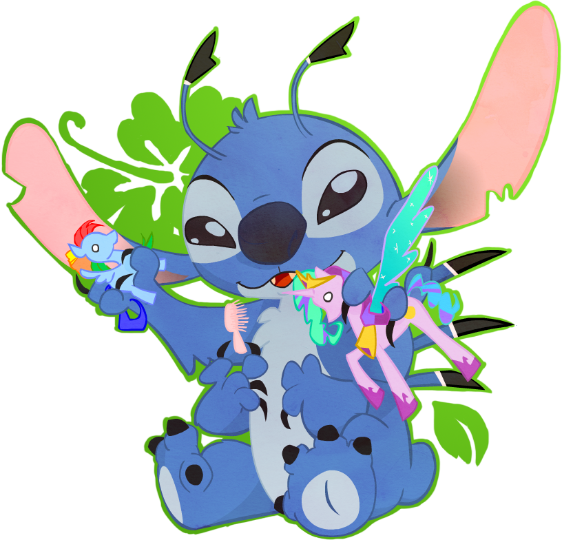 Cruddydoodles, Lilo And Stitch, Princess Celestia, - Stitch Rainbow (816x784), Png Download